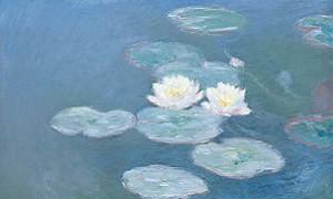 MMT154665 Waterlilies, Evening (oil on canvas) (see detail 382333) by Monet, Claude (1840-1926); Musee Marmottan Monet, Paris, France; (add.info.: Nympheas, effet du soir;); French,  out of copyright