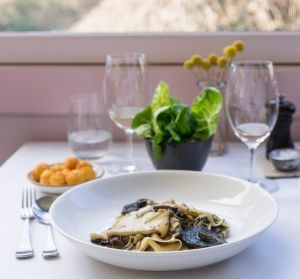 Wild mushroom pasta at Coonara Springs in Olinda.