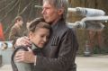 Carrie Fisher and Harrison Ford in <i>The Force Awakens</I>.