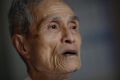 Sumiteru Taniguchi, a survivor of the 1945 atomic bombing of Nagasaki, speaks about his experience during an interview ...