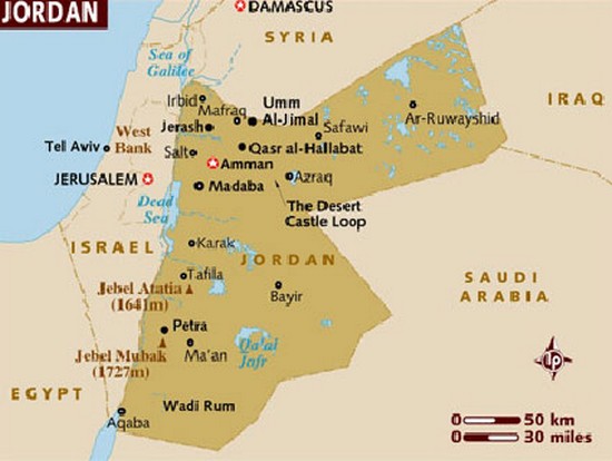 Map of Jordan