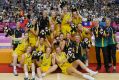 The Emerging Opals celebrate their gold medal win at the World University Games. 