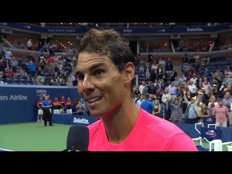 2017 US Open R1 Rafael Nadal v Dusan Lajovic / Last game & On-court Imterview