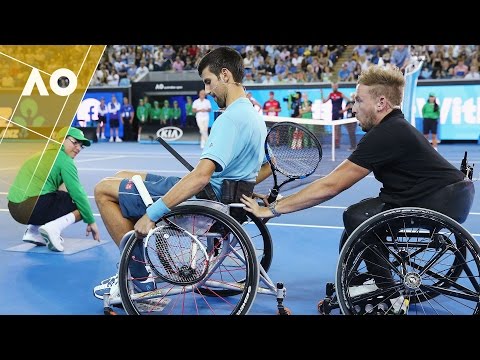 Novak Djokovic plays wheelchair tennis | Australian Open 2017