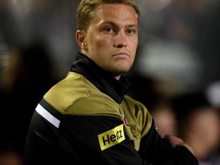 Matt Moylan of the Panthers watches on from the sidelines during the Round 26 NRL match between the Manly Warringah Sea Eagles and the Penrith Panthers at Lottoland in Sydney, Saturday, September 2, 2017. (AAP Image/Dan Himbrechts) NO ARCHIVING, EDITORIAL USE ONLY