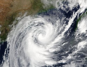 250 meter per pixel resolution image of Cyclone Debbie approaching the coast of northern Queensland, taken by the Terra satellite's Moderate-resolution Imaging Spectroradiometer (MODIS) camera, 26 March, 2017.