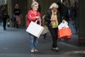 Teresa Burns, 69 years from Roselands with Joann Sanfilippo, 73, from Bankstown, enjoy some shopping at the Pitt Street ...