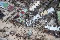 Photo provided by the Dutch Defense Ministry shows storm damage in St Maarten. 