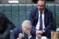 Deputy Prime Minister Barnaby Joyce and Prime Minister Malcolm Turnbull during question time on Monday.