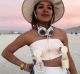 Miki Agrawal with her breast pump at Burning Man.