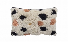 Leopard shag rectangular cushion