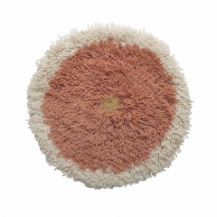 Poppy shag round cushion peach