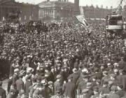 Strikers gathered at St Georges Hall