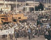 Workers strike in South Korea, 1987.