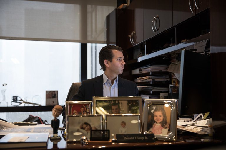 There seem to be some unusual items on Donald Trump Jr.'s desk