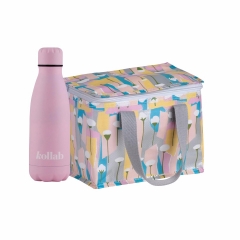 Pastel Poppies Small Café Bag & Rose Flask Set