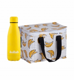 Bananas Small Café Bag & Yellow Flask Set