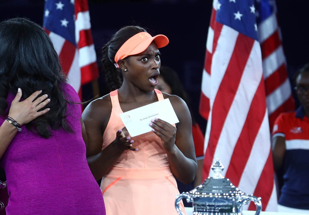 Sloane Stephens reaction to her US Open winner's check is priceless