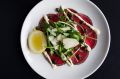 Beef carpaccio starter.