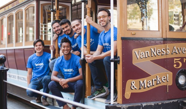 Snappr co-founders Ed Kearney (far right) and Matt Schiller (far left) with their team in the US.