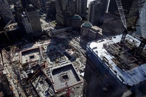 In this Sept. 7, 2010 file photo, ground zero  is seen looking south from 7 World Trade Center in New York.