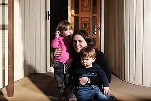 Kate Murphy with her son Micheal and daughter Sarah at their home in Oyster Bay.