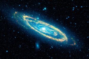 Our nearest large galactic neighbour, Andromeda. It's about 2.4 million light years away - and closing.  
