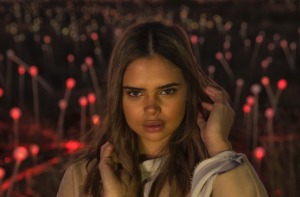 Model Samantha Harris amid the Field of Light at Uluru – it's "another level of amazing".