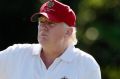 US President Donald Trump on the golf links.