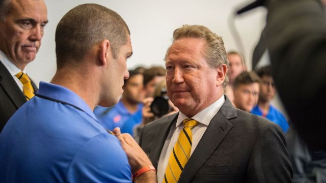 Formidable: Former Western Force captain Matt Hodgson with Andrew "Twiggy" Forrest, who has announced plans for an ...