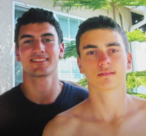 Sevak Simonian (left) with his younger brother Areen in 2012. 