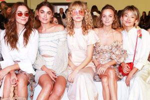 (L-R) Demi Harman, Bambi Northwood Blyth, Annabella Barber, Nadia Fairfax and Yan Yan Chan FROW at Zimmermann's spring ...