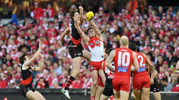 Up and over: Joe Daniher starred for Essendon is elimination final loss to Sydney.