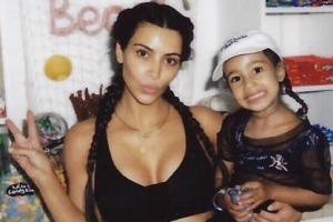 Kim Kardashian West with daughter North West.