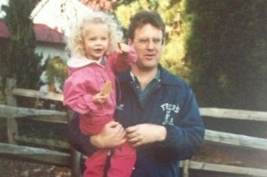 Taylor Swift as a child, with her father.