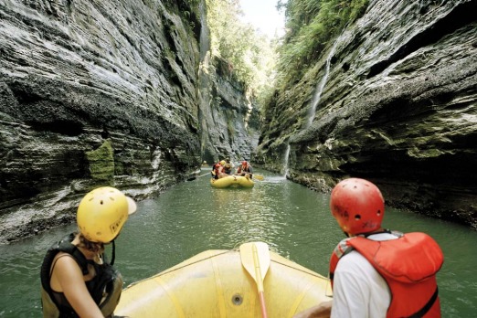 White-water rafting in the Upper Navua River.