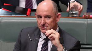 Stuart Robert during Question Time on Monday at Parliament House in Canberra.