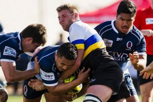 Round one of the National rugby championship. Canberra Vikings v Queensland. Queenslands loose head prop Sef Fa'agase ...