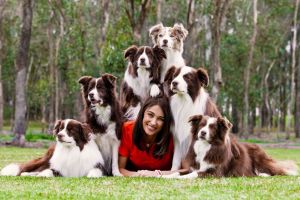 Dr Katrina Warren with The Wonderdogs, a team of border collies that educate and entertain. 