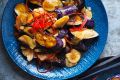 Kylie Kwong's stir-fried eggplant with red chillies and ginger.