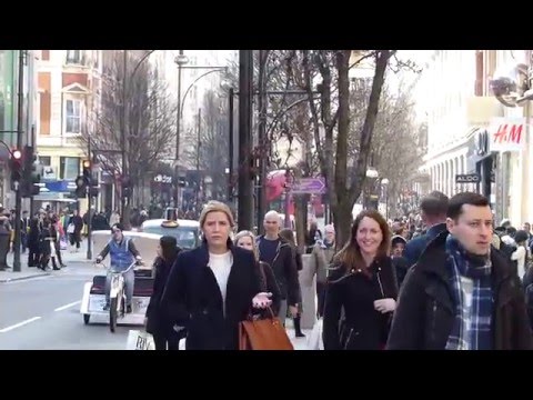 Oxford  Street - Sight&Sound - Most busiest in London - UK - march  2016