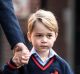 Prince George on his first day of school at Thomas's Battersea.