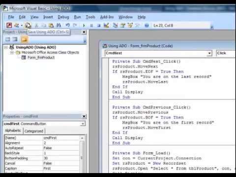 Using ADO to Retrieve Data : Microsoft Access Tutorial