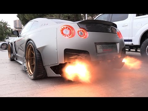 1750HP Nissan GT-R FROM HELL!! Start, Revs & FLAMES!