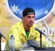 Thanasi Kokkinakis during Team Australia's media conference prior to the Davis Cup World Group semi-final in Brussels.