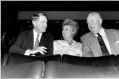 Good mates (from left): Neville Wran, Ingrid Murphy and Gough Whitlam at the premier of a 1991 documentary on Lionel Murphy.