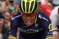 Australia's Caleb Ewan, center, sprints ahead of Sam Bennett, left, and Fernando Gaviria, to win the 7th stage of the ...