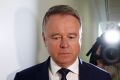 Labor MP Joel Fitzgibbon during a doorstop interview in the press gallery at Parliament House in Canberra on Wednesday ...