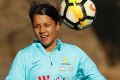 Tension: Star striker Sam Kerr says she pushes harder against the Brazilians.