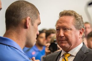 Formidable: Former Western Force captain Matt Hodgson with Andrew "Twiggy" Forrest, who has announced plans for an ...